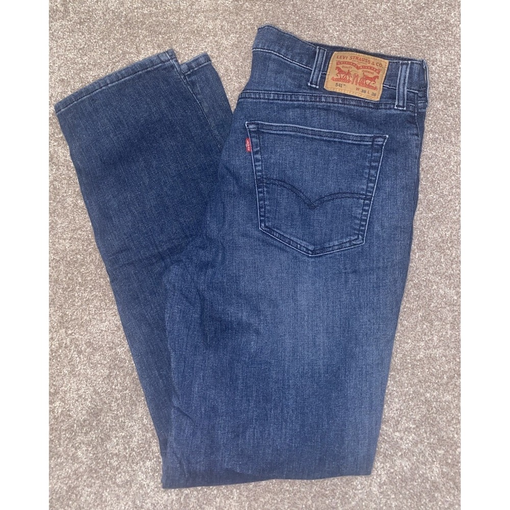 Levis 541 Mens 38x34 Jeans Athletic Fit Denim Stretch Blue Work Casual Skater